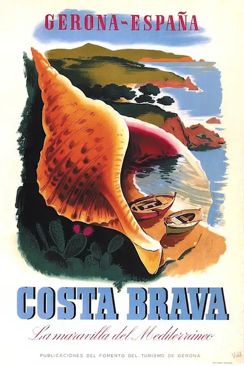 Vintažinis kelionių plakatas Costa Brava España 1953 – vintažinis kelionių plakatas | Framein