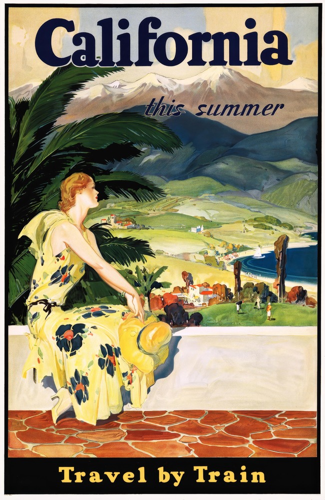 Vintažinis kelionių plakatas California This Summer 1933 – vintažinis kelionių plakatas | Framein