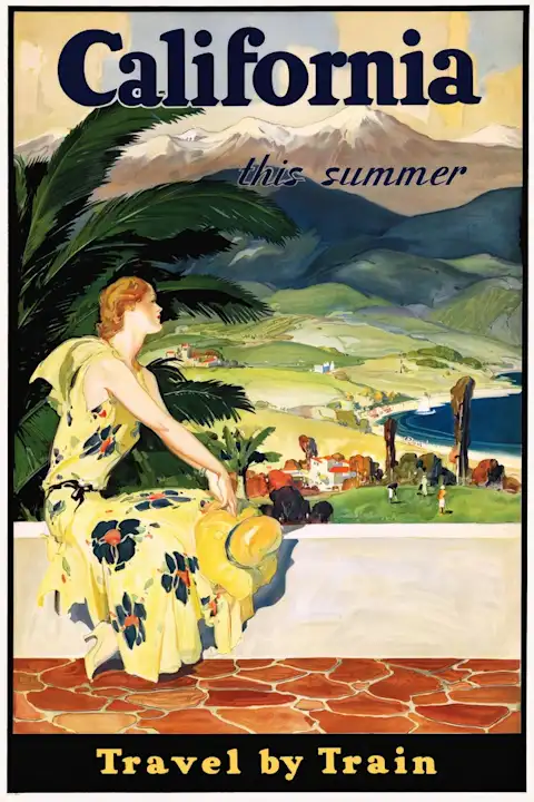 Vintažinis kelionių plakatas California This Summer 1933 – vintažinis kelionių plakatas | Framein