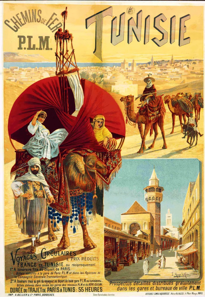 Vintažinis kelionių plakatas Tunisie – vintažinis kelionių plakatas | Framein