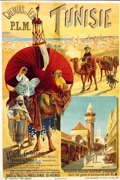 Vintažinis kelionių plakatas Tunisie – vintažinis kelionių plakatas | Framein