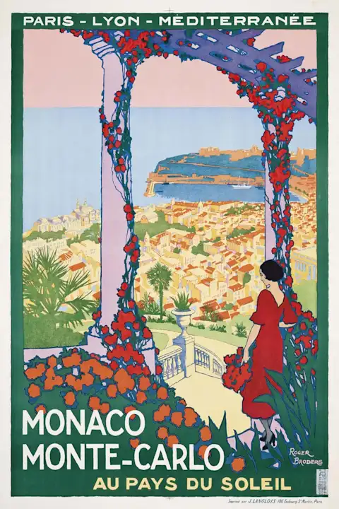 Vintažinis kelionių plakatas Monaco Monte-Carlo – vintažinis kelionių plakatas | Framein