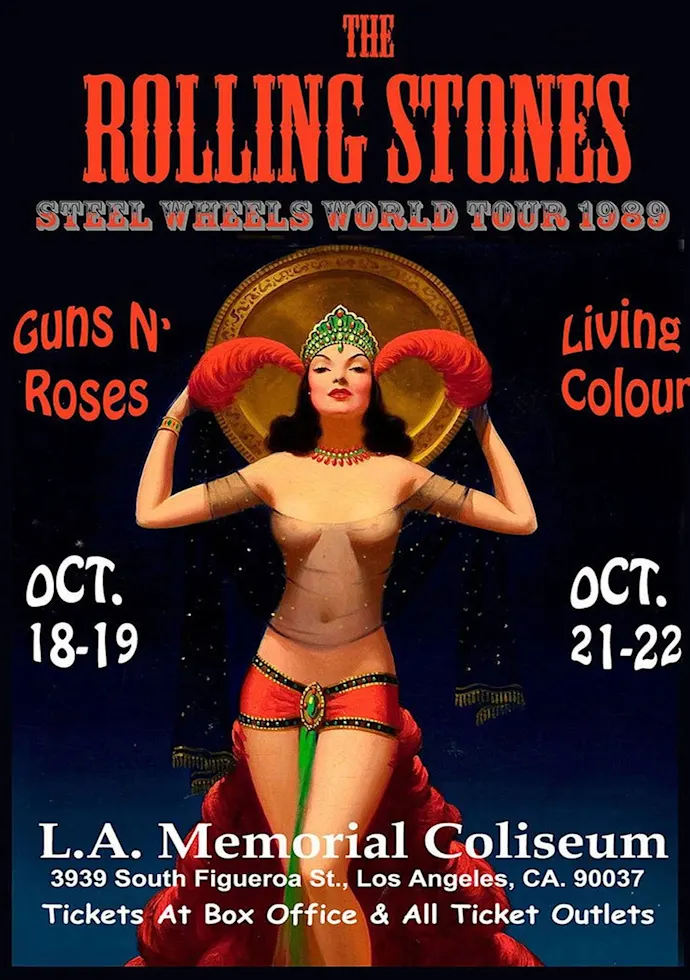 Vintažinis The Rolling Stones (12) koncerto plakatas – vintažinis koncerto plakatas | Framein