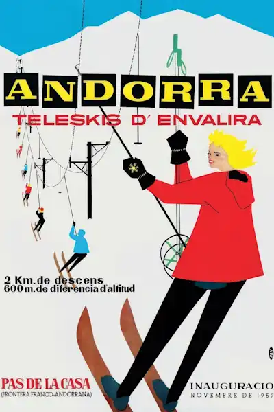 Vintažinis kelionių plakatas Andorra 1957 – vintažinis kelionių plakatas | Framein