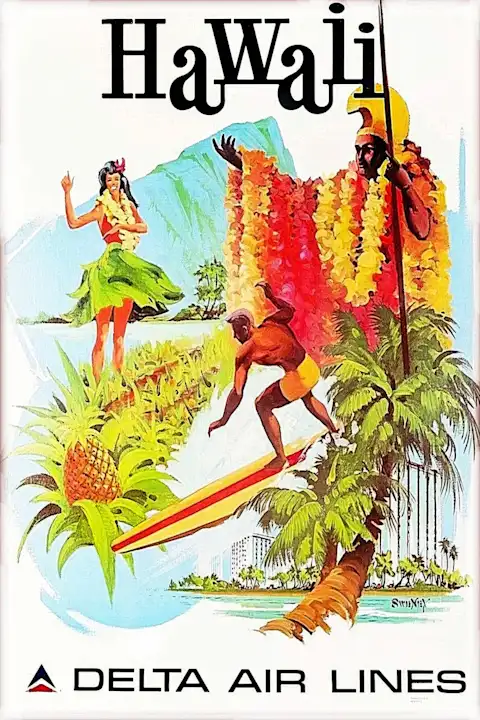 Vintažinis kelionių plakatas Hawaii – vintažinis kelionių plakatas | Framein