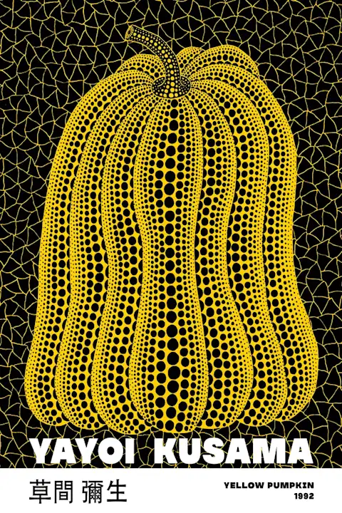 Japoniškas menas Yayoi Kusama - Yellow Pumpkin 1992 – japoniško meno plakatas | Framein