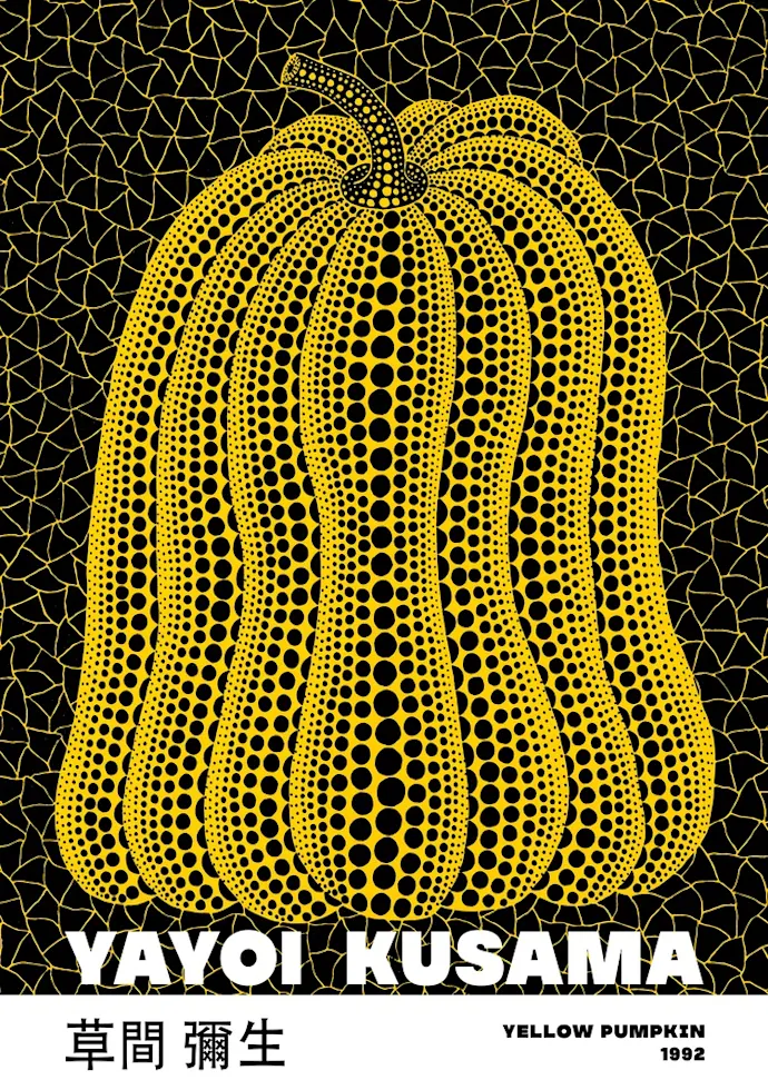 Japoniškas menas Yayoi Kusama - Yellow Pumpkin 1992 – japoniško meno plakatas | Framein