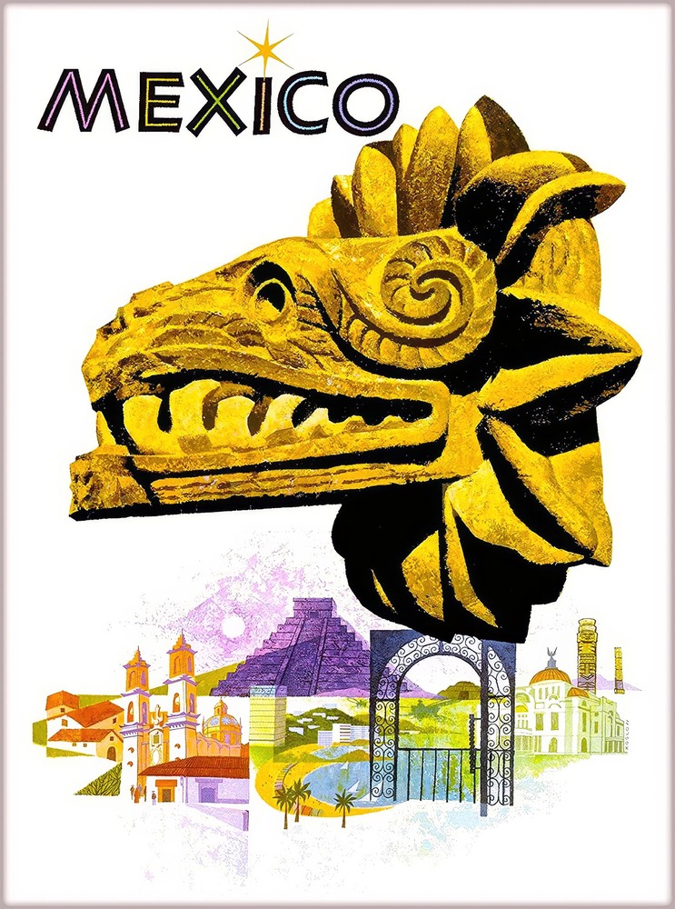 Vintažinis kelionių plakatas Mexico 1963 – vintažinis kelionių plakatas | Framein