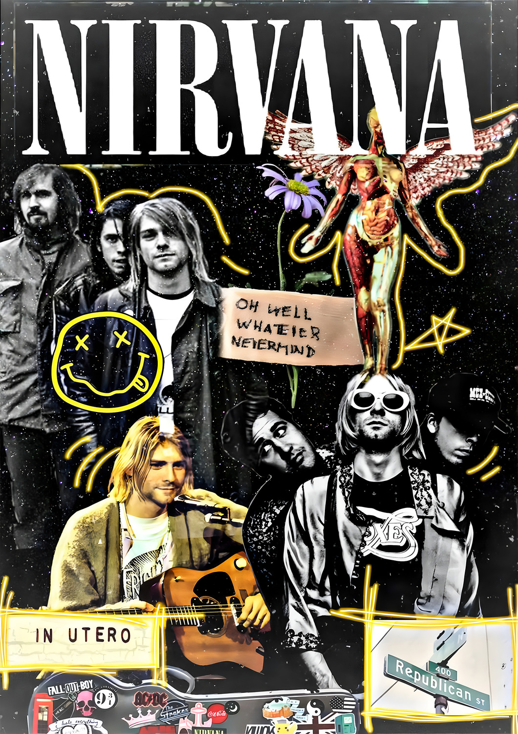 Vintažinis Nirvana (17) koncerto plakatas – vintažinis koncerto plakatas | Framein