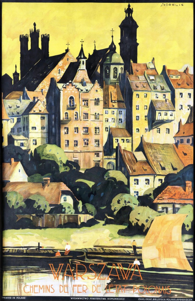 Vintažinis kelionių plakatas Warszawa 1925 – vintažinis kelionių plakatas | Framein