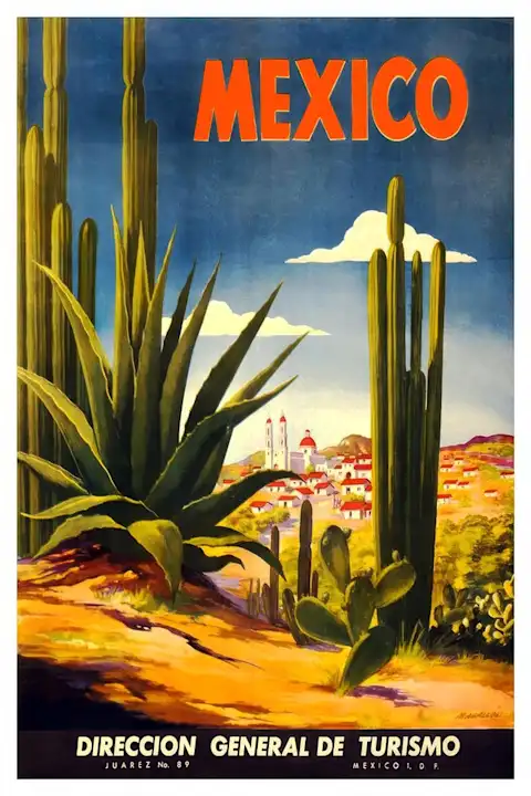 Vintažinis kelionių plakatas México – vintažinis kelionių plakatas | Framein