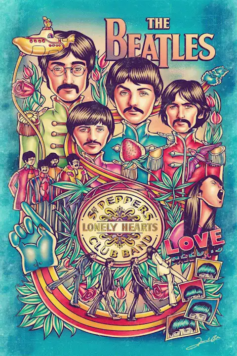Vintažinis The Beatles (2) koncerto plakatas – vintažinis koncerto plakatas | Framein