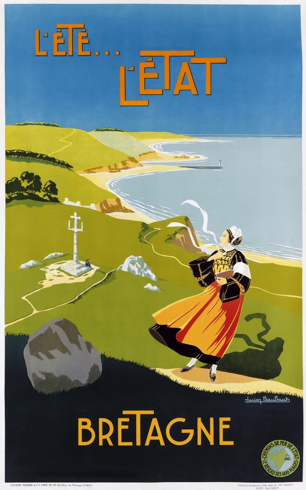 Vintažinis kelionių plakatas Bretagne 1930 – vintažinis kelionių plakatas | Framein