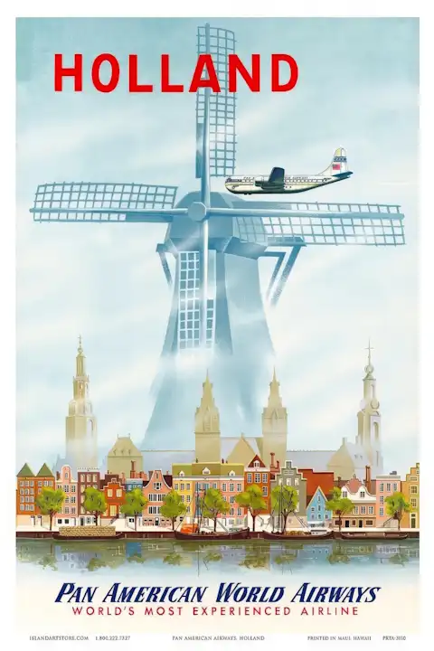 Vintažinis kelionių plakatas Holland – vintažinis kelionių plakatas | Framein