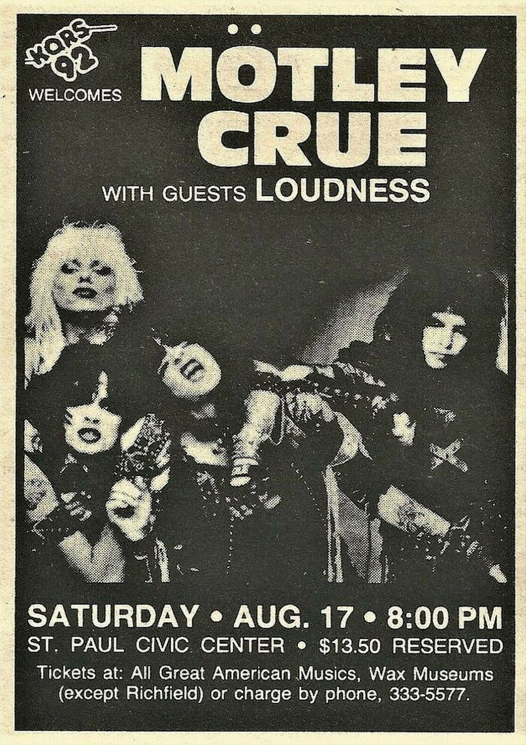 Vintažinis Motley Crue koncerto plakatas – vintažinis koncerto plakatas | Framein