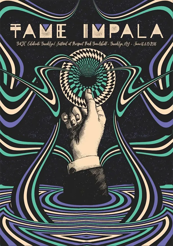 Vintažinis Tame Impala koncerto plakatas – vintažinis koncerto plakatas | Framein