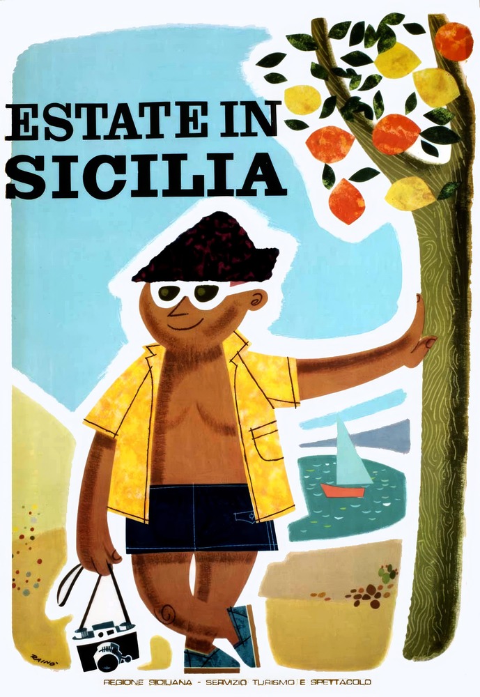 Vintažinis kelionių plakatas Estate in Sicilia 1957 – vintažinis kelionių plakatas | Framein