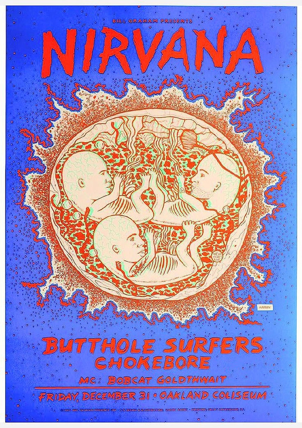Vintažinis Nirvana (14) koncerto plakatas – vintažinis koncerto plakatas | Framein