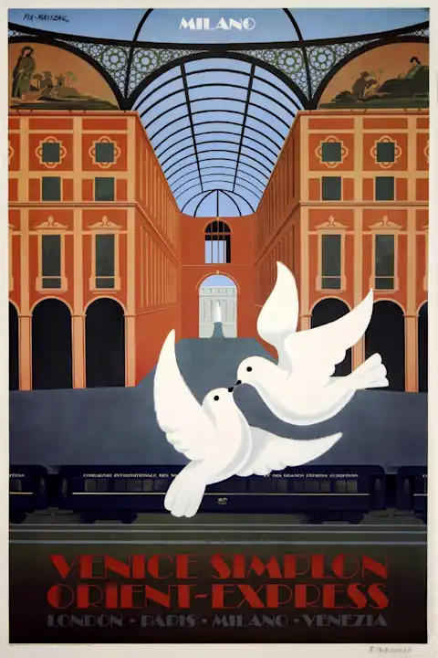 Vintažinis kelionių plakatas Venice Milano – vintažinis kelionių plakatas | Framein