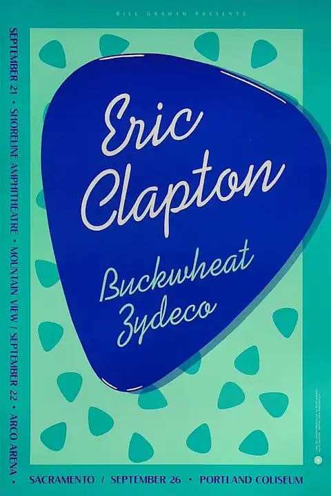 Vintažinis Eric Clapton koncerto plakatas – vintažinis koncerto plakatas | Framein