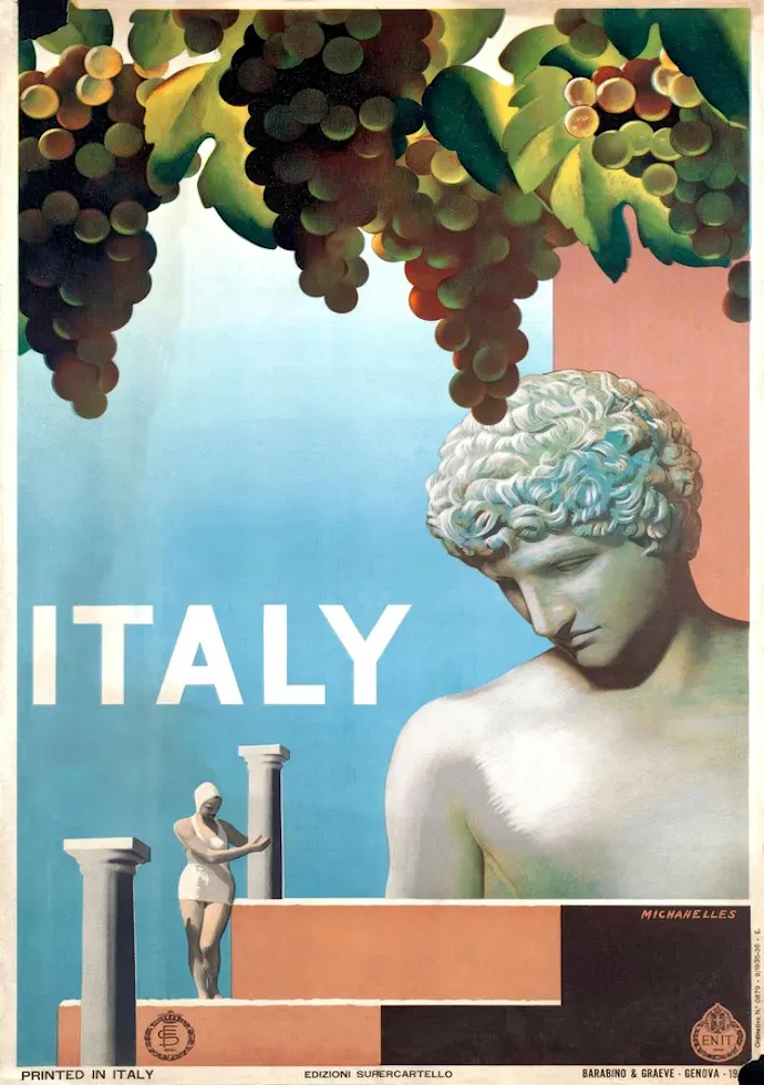 Vintažinis kelionių plakatas Italy 1935 – vintažinis kelionių plakatas | Framein