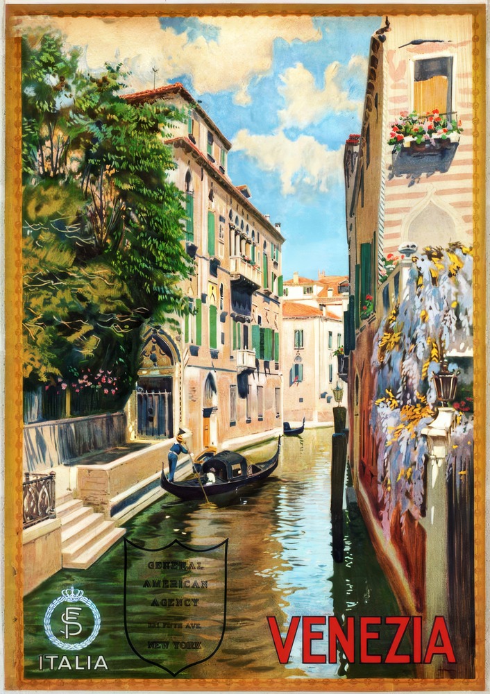 Vintažinis kelionių plakatas Venezia – vintažinis kelionių plakatas | Framein