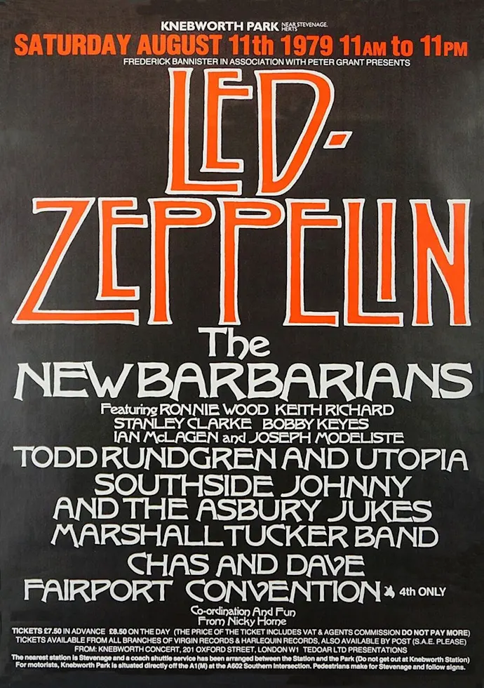 Vintažinis Led Zeppelin (8) koncerto plakatas – vintažinis koncerto plakatas | Framein