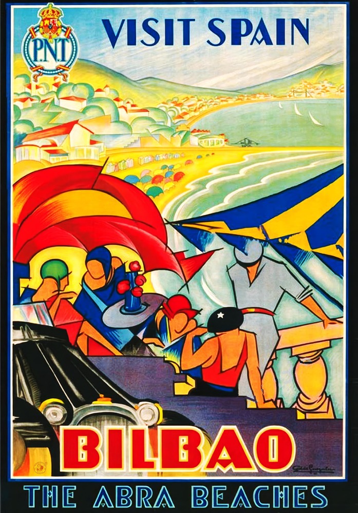 Vintažinis kelionių plakatas Spain Bilbao 1929 – vintažinis kelionių plakatas | Framein