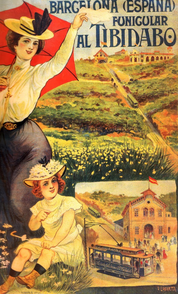 Vintažinis kelionių plakatas Barcelona 1890 – vintažinis kelionių plakatas | Framein