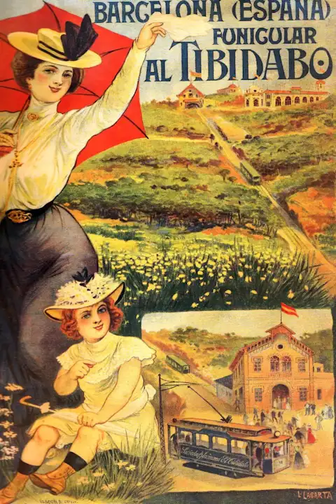 Vintažinis kelionių plakatas Barcelona 1890 – vintažinis kelionių plakatas | Framein