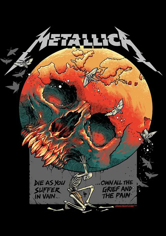 Vintažinis Metallica (8) koncerto plakatas – vintažinis koncerto plakatas | Framein