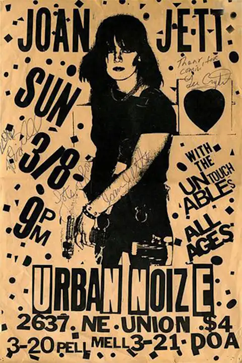 Vintažinis Joan Jett Urban Noize koncerto plakatas – vintažinis koncerto plakatas | Framein