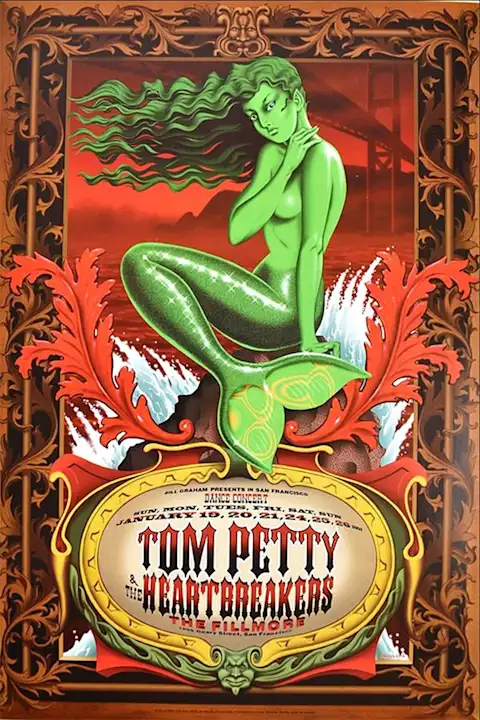 Vintažinis Tom Petty and the Heartbreakers koncerto plakatas – vintažinis koncerto plakatas | Framein