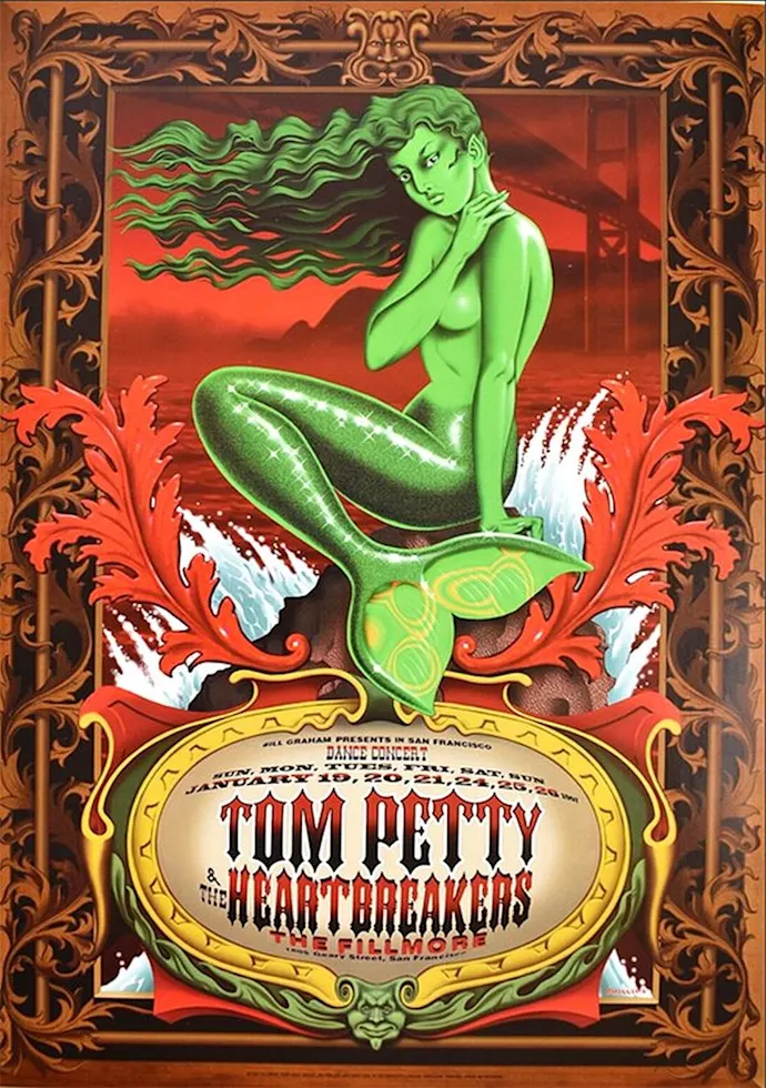 Vintažinis Tom Petty and the Heartbreakers koncerto plakatas – vintažinis koncerto plakatas | Framein