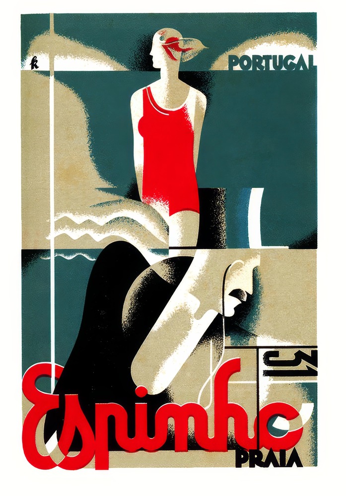 Vintažinis kelionių plakatas Espinho Portugal 1932 – vintažinis kelionių plakatas | Framein