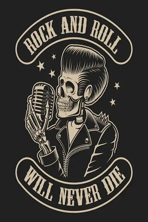 Vintažinis Rock and Roll Will Never Die koncerto plakatas – vintažinis koncerto plakatas | Framein