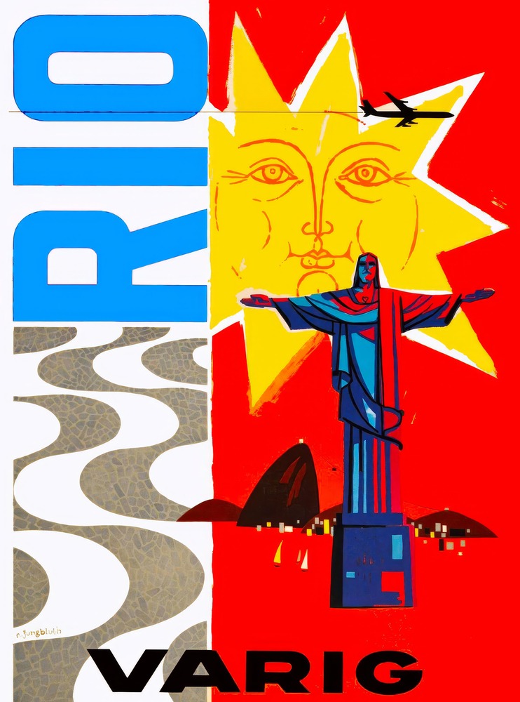 Vintažinis kelionių plakatas Rio de Janeiro Brazil – vintažinis kelionių plakatas | Framein