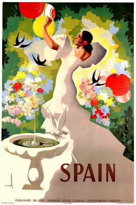 Vintažinis kelionių plakatas Spain Flamenco – vintažinis kelionių plakatas | Framein