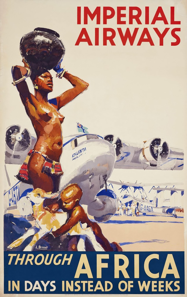 Vintažinis kelionių plakatas Imperial Airways Africa – vintažinis kelionių plakatas | Framein