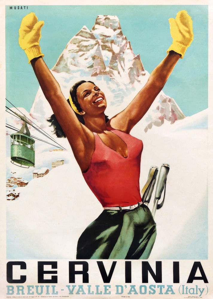 Vintažinis kelionių plakatas Cervinia 1953 – vintažinis kelionių plakatas | Framein