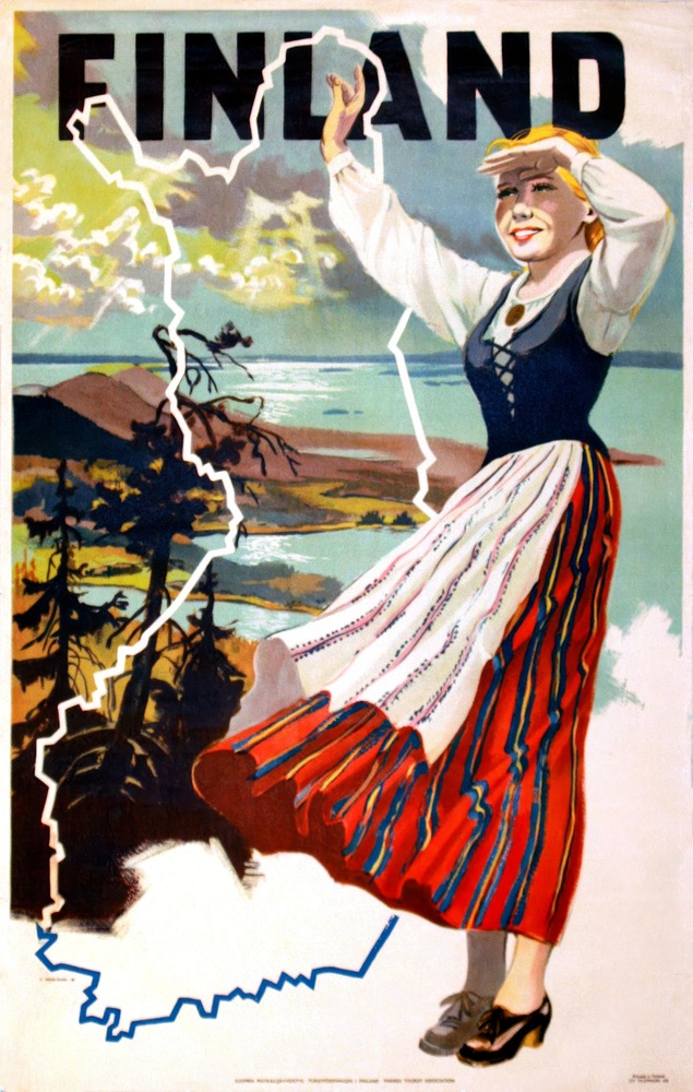 Vintažinis kelionių plakatas Finland 1948 – vintažinis kelionių plakatas | Framein