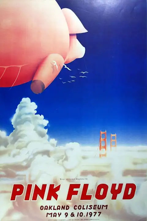 Vintažinis Pink Floyd (3) koncerto plakatas – vintažinis koncerto plakatas | Framein