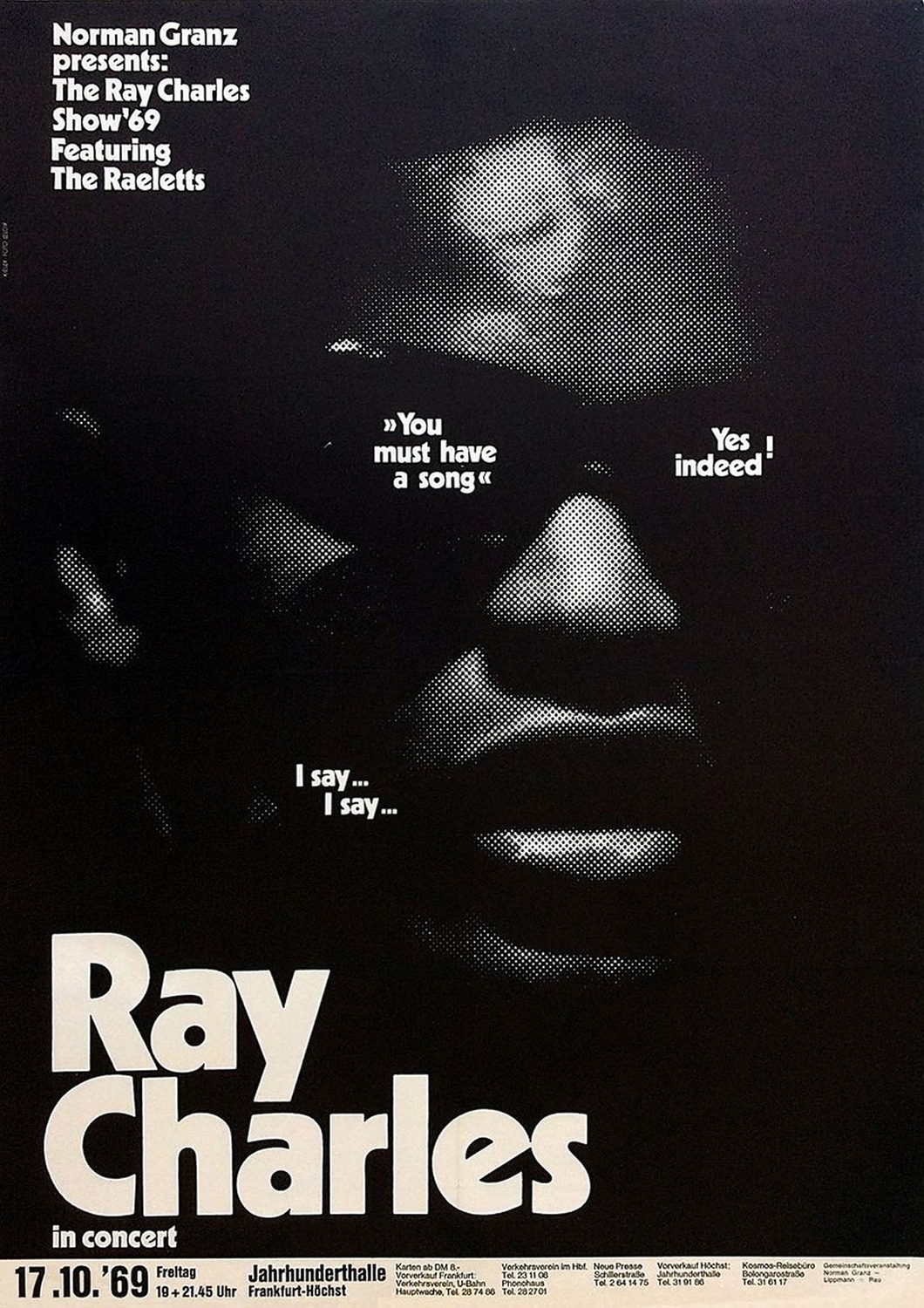 Vintažinis Ray Charles koncerto plakatas – vintažinis koncerto plakatas | Framein