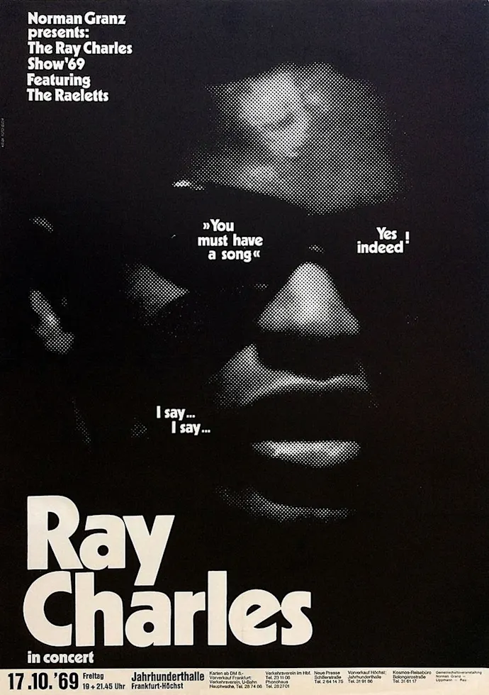 Vintažinis Ray Charles koncerto plakatas – vintažinis koncerto plakatas | Framein