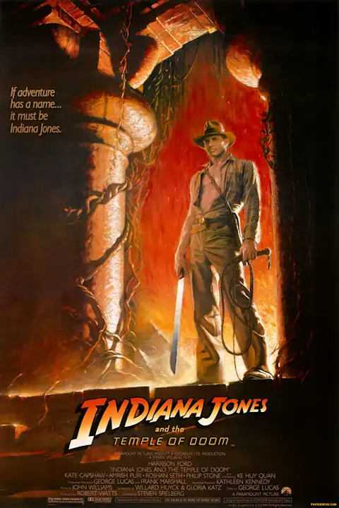 Filmo plakatas Indiana Džounsas ir lemties šventykla 1984 – filmo plakatas | Framein