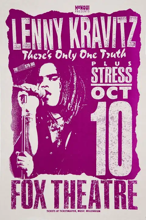 Vintažinis Lenny Kravitz koncerto plakatas – vintažinis koncerto plakatas | Framein