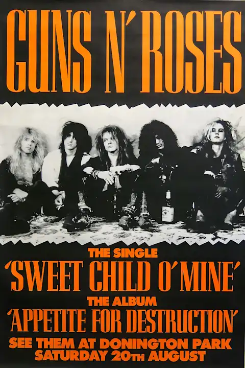 Vintažinis Guns n'Roses koncerto plakatas – vintažinis koncerto plakatas | Framein