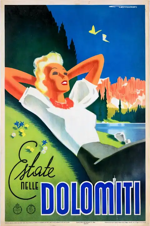 Vintažinis kelionių plakatas Dolomiti 1939 – vintažinis kelionių plakatas | Framein