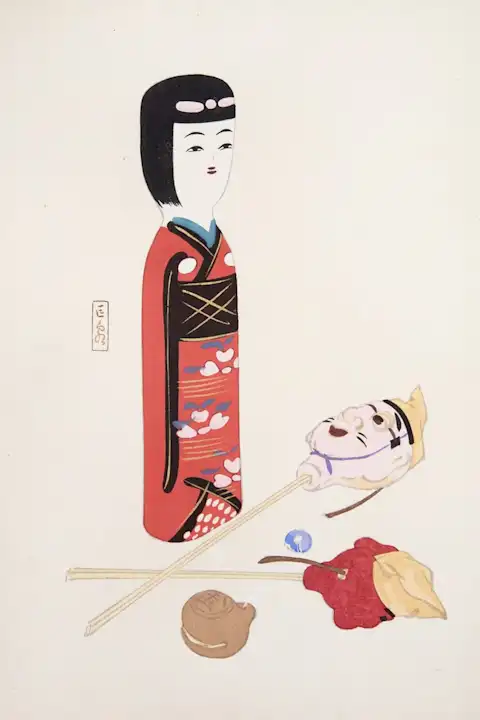 Japoniškas menas Kawasaki Kyosen Japanese Toys Pl.053 (1919) – japoniško meno plakatas | Framein