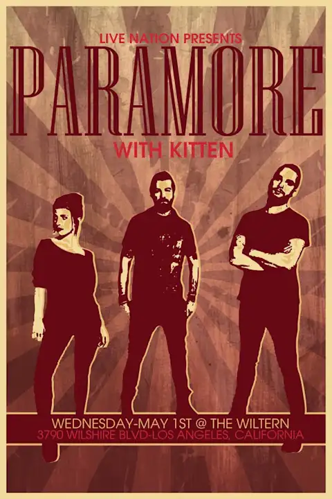Vintažinis Paramore koncerto plakatas – vintažinis koncerto plakatas | Framein